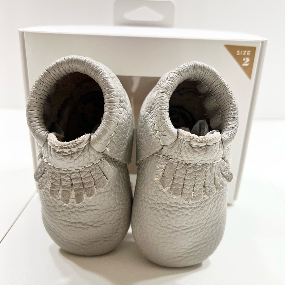 Freshly Picked Silver Baby Moccasins